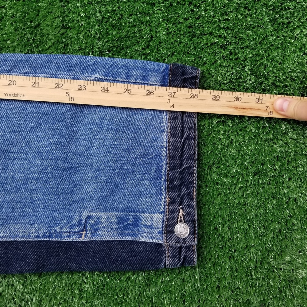 Free People Jeans Womens Size 30 Blue Denim  Barrel Leg Patchwork - Picture 8 of 9